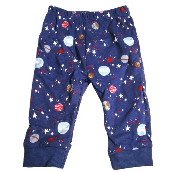 Cat & Jack Baby Pants Size 3M–6M Blue with Planets & Stars Soft Cotton Blend - Picture 3 of 4